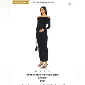 Off The Shoulder Maternity Dress in Black